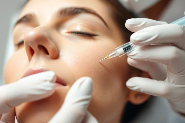 Professional Fettwegspritze Zürich treatment in a modern clinic, showcasing injection procedure for small fat deposits.