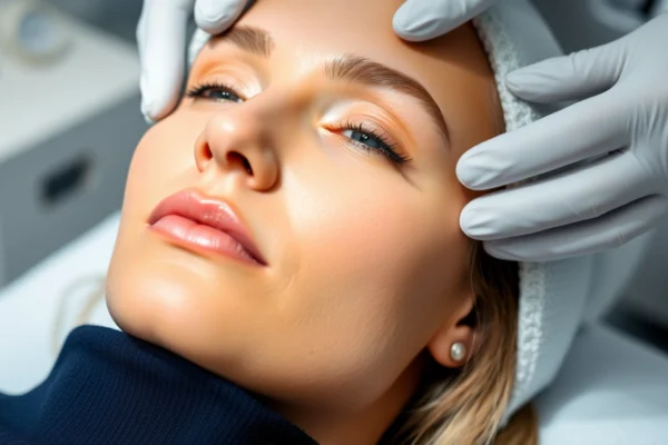 Professional Fadenlifting Zürich session showcasing gentle facial procedure for natural rejuvenation.