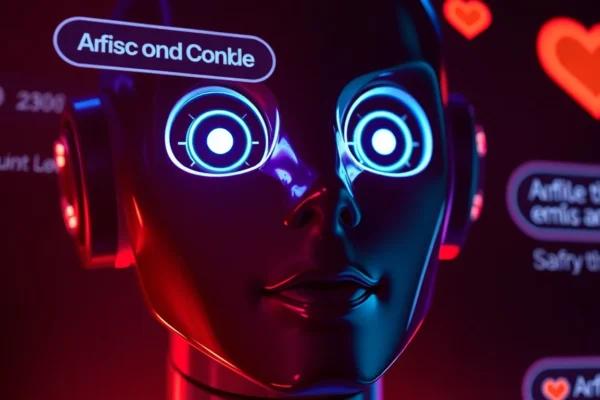 Engaging NSFW AI chat interface with seductive visuals and vibrant colors, highlighting realistic digital conversation.