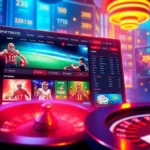 Online sportsbook and casino platform interface with sports, roulette, and cards