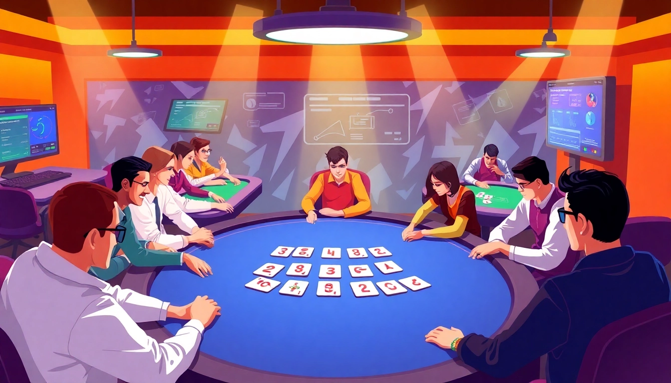Engaging image showcasing Pokerbros clubs with players enjoying fast-paced online poker action at various tables, highlighting community and excitement.