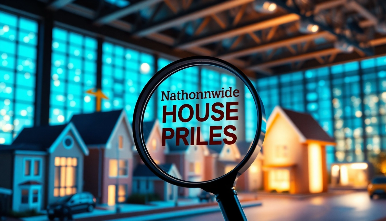 UK real estate market analysis showing Nationwide House Price increase with rising graph and