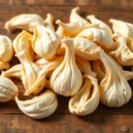 High-quality dehydrated garlic cloves showcasing texture and freshness, ideal for culinary use