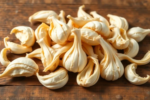High-quality dehydrated garlic cloves showcasing texture and freshness, ideal for culinary use