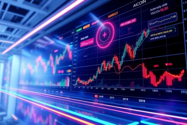 Professional digital chart showing aicoin market trends with AI data visualization for