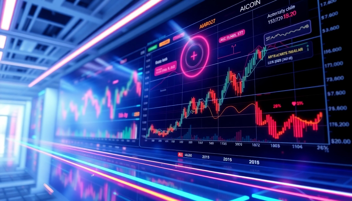 Professional digital chart showing aicoin market trends with AI data visualization for